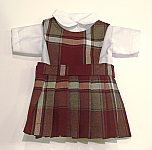 18 Inch Doll Jumper - Round Neck, Knife Pleats with Blouse - #91 Plaid