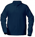 Our Lady of the Lake - Unisex Interlock Knit Polo Shirt with Banded Bottom - Long Sleeve