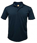 Unisex Performance Knit Polo Shirt - Moisture Wicking - 100% Polyester - Short Sleeve - Navy Blue