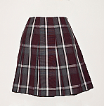 Drop Waist Skirt - Box Pleats - 100% Polyester - Plaid #91