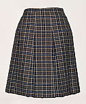 Drop Waist Skirt - Box Pleats - 100% Polyester - Plaid #42