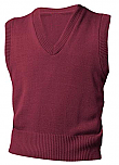 Unisex V-Neck Sweater Vest - Burgundy