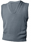 Unisex V-Neck Sweater Vest - Grey