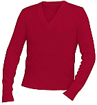 Unisex V-Neck Pullover Sweater - Red