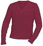 Unisex V-Neck Pullover Sweater - Burgundy