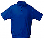 Unisex Interlock Knit Polo Shirt with Banded Bottom - Short Sleeve - Royal Blue