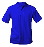 Unisex Interlock Knit Polo Shirt - Short Sleeve - Royal Blue