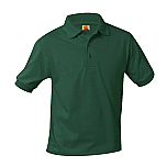Unisex Interlock Knit Polo Shirt - Short Sleeve - Hunter Green