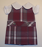 18 Inch Doll Jumper - Drop Waist with Peter Pan Blouse - Plaid #91