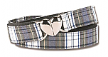 Adjustable Plaid Belt - Heart Buckle