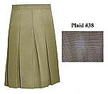 Traditional Waist Skirt - Box Pleats - 100% Polyester - Plaid #38