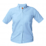 A+ Women's Oxford Dress Shirt - Short Sleeve - #9503 - Light Blue