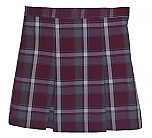 Traditional Waist Skirt - Kick Pleats - Polyester/Cotton - Plaid #54