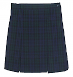 Traditional Waist Skirt - Kick Pleats - Polyester/Cotton - Plaid #77