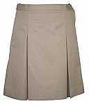 Traditional Waist Skirt - Kick Pleats - Polyester/Cotton - Khaki