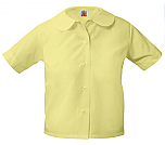 Girls Peter Pan Collar Blouse - Short Sleeve - Yellow