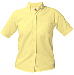 Girls Oxford Dress Shirt - Short Sleeve - Yellow
