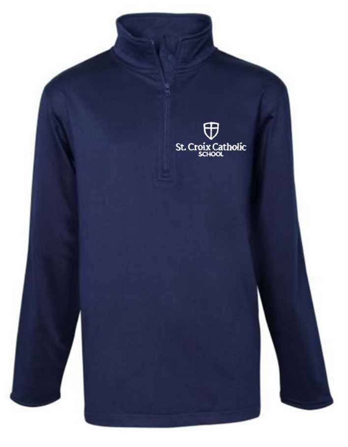 *St. Croix Catholic School - Unisex 1/2-Zip Pullover Performance Jacket - Elderado