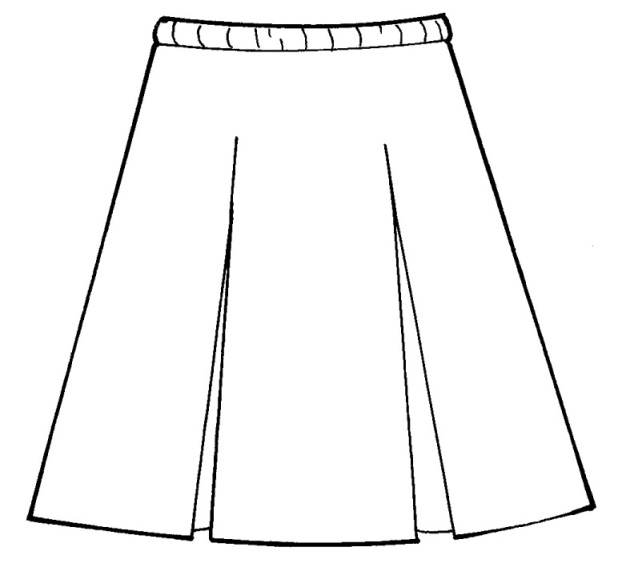 #1034/1954 Kick Pleat Skirt - 100% Polyester - Plaid #P2M