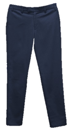 Girls Mid-Rise Slender Fit Flat Front Pants with Stretch #2526 - Navy Blue