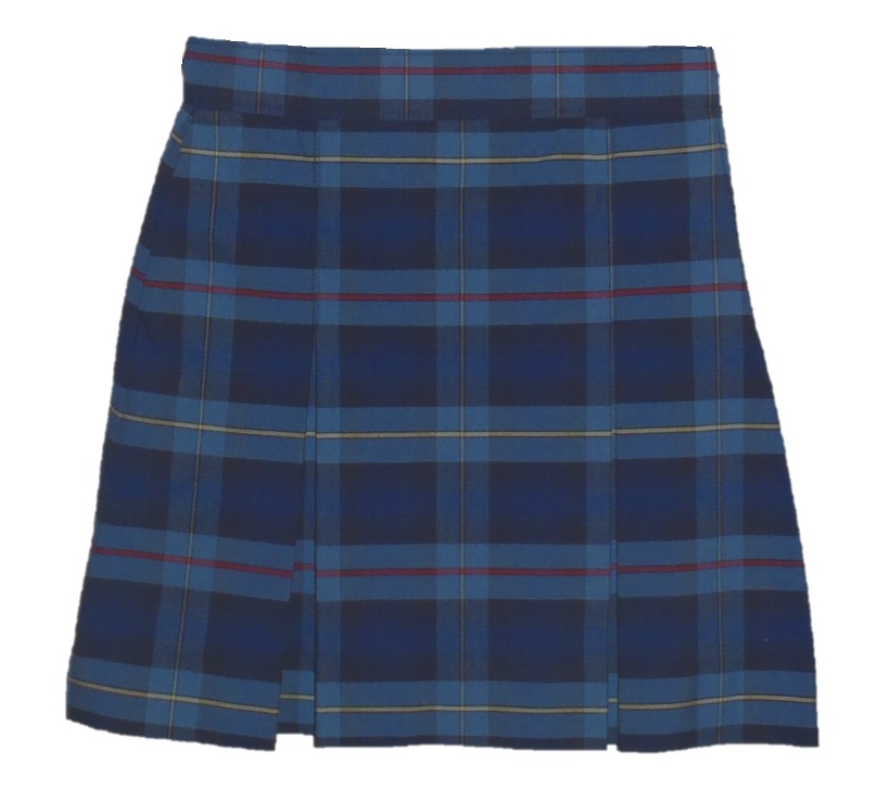 Traditional Waist Skirt - Kick Pleats - Polyester/Cotton - Plaid #41