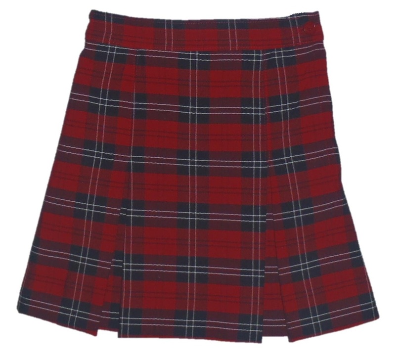 Traditional Waist Skirt - Kick Pleats - 100% Polyester Plaid