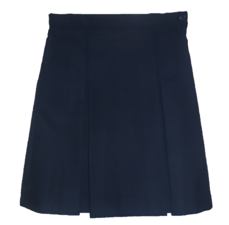#1034 Kick Pleat Skirt - Polyester/Rayon- Navy Blue