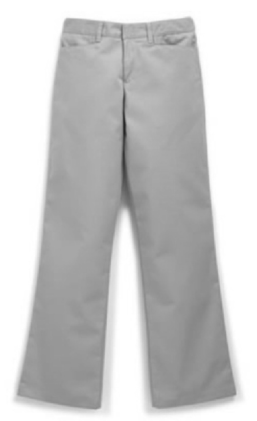 Girls Mid-Rise Super Soft Twill Pants - Flat Front - #4025/4024/4047 - Grey