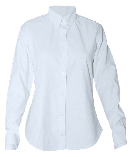 Women's Fitted Oxford Dress Shirt - Long Sleeve - White