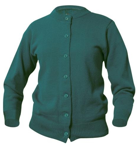 St. Luke the Evangelist - Girls Crewneck Cardigan Sweater