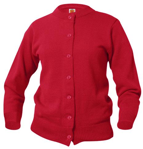 Faithful Shepherd Catholic School - Girls Crewneck Cardigan Sweater