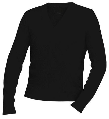 Unisex V-Neck Pullover Sweater - Black
