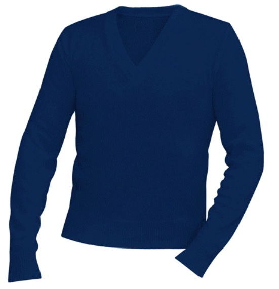 Unisex V-Neck Pullover Sweater - Navy Blue