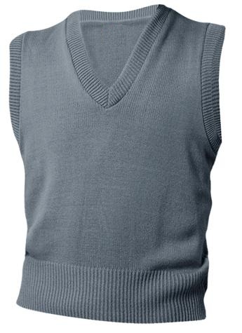 Unisex V-Neck Sweater Vest - Grey