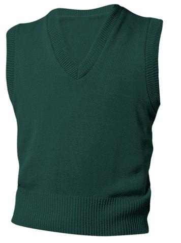 Unisex V-Neck Sweater Vest - Hunter Green