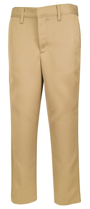 Boys Performance Microfiber Flat Front Pants - A+ 7014/7899 - Khaki