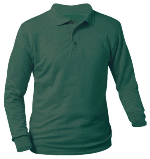 St. Therese School - Unisex Interlock Knit Polo Shirt - Long Sleeve
