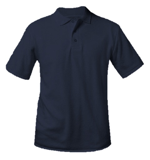 Unisex Interlock Knit Polo Shirt - Short Sleeve - Navy Blue