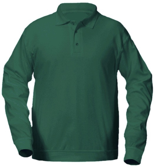 St. Joseph's School - Rosemount - Unisex Interlock Knit Polo Shirt with Banded Bottom - Long Sleeve