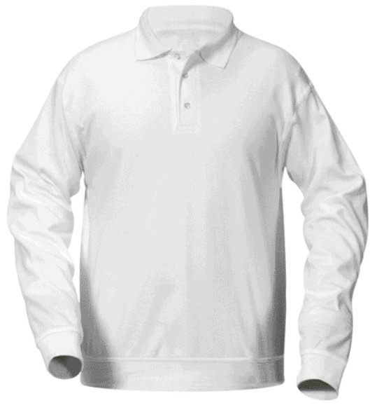 Presentation - Unisex Interlock Knit Polo Shirt with Banded Bottom - Long Sleeve