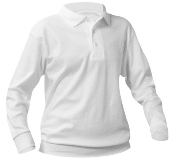 Academy of Holy Angels - Unisex Interlock Knit Polo Shirt with Banded Bottom - Long Sleeve