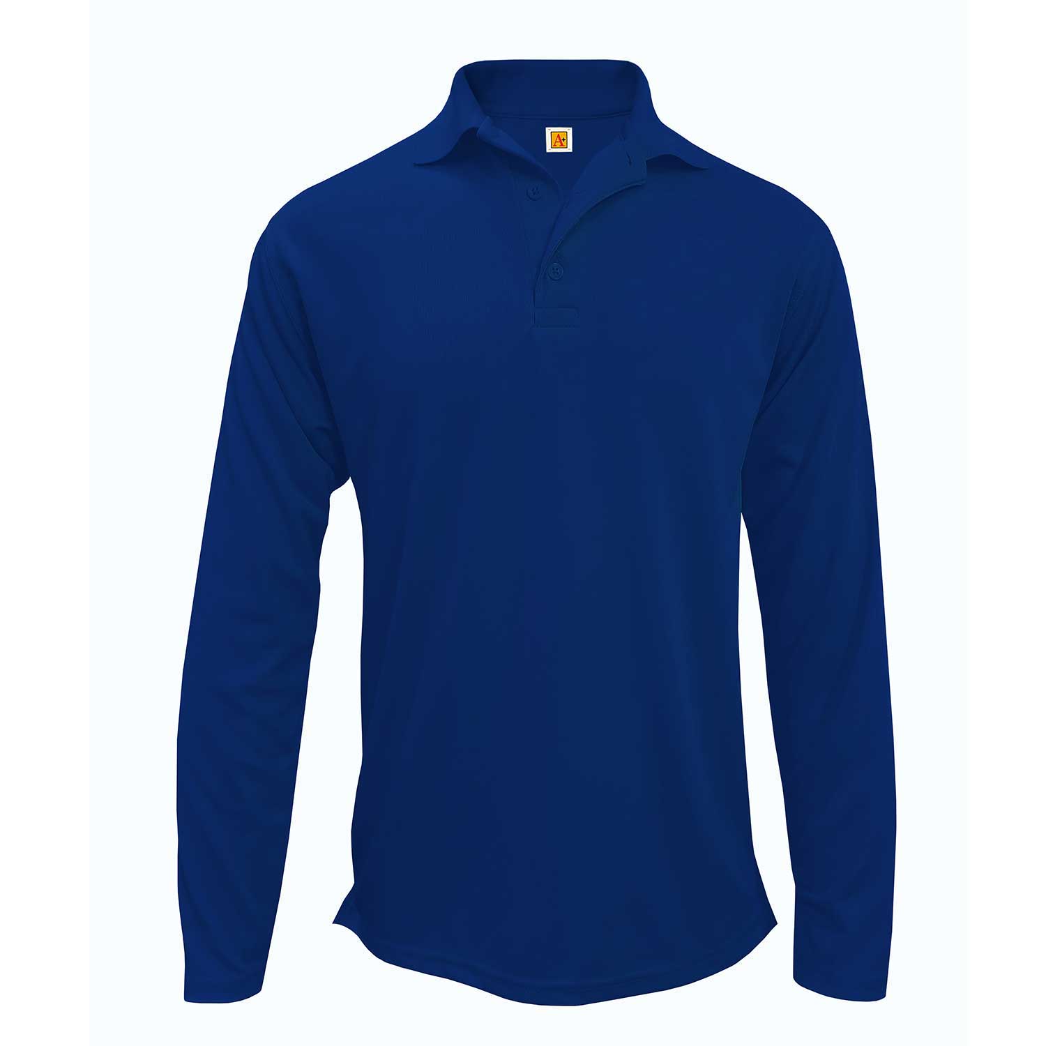 St. Pascal Regional Catholic School - Unisex Performance Knit Polo Shirt - Moisture Wicking - 100% Polyester - Long Sleeve