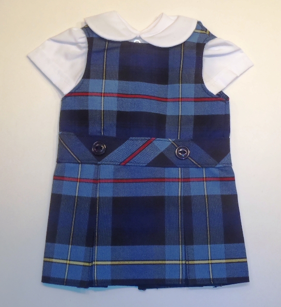 18 Inch Doll Jumper - Drop Waist with Peter Pan Blouse - Plaid #41