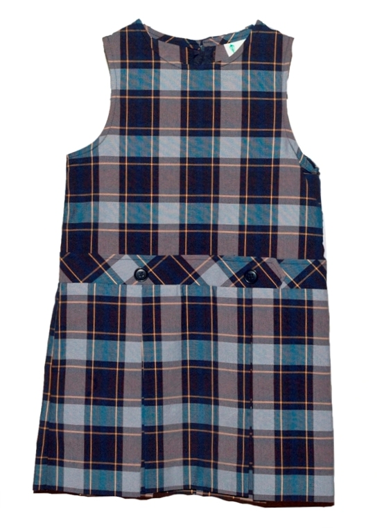 Ave Maria Academy - #9457 Drop Waist Jumper - Box Pleats - Poly/Cotton - Plaid #57