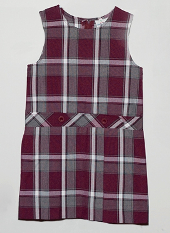 Drop Waist Jumper - Kick Pleats - 100% Polyester - Plaid #91