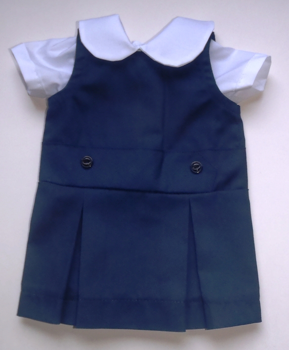 18 Inch Doll Jumper - Drop Waist with Peter Pan Blouse - Navy Blue