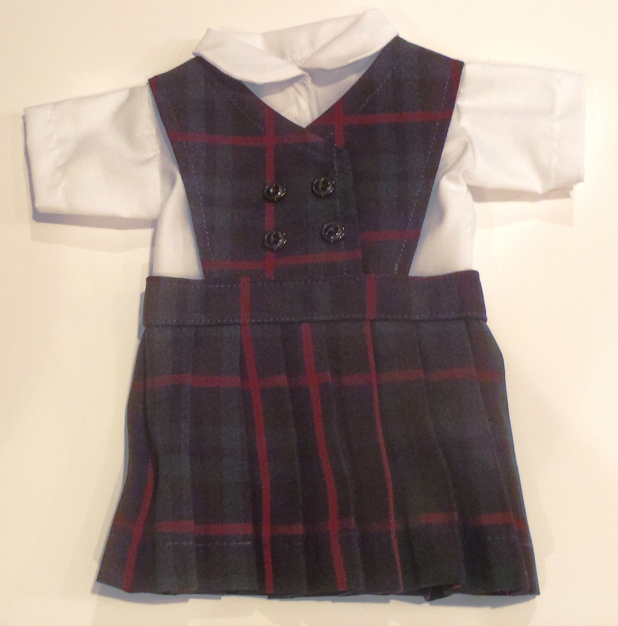 18 Inch Doll Jumper - Button Front, Knife Pleats - #98 Plaid