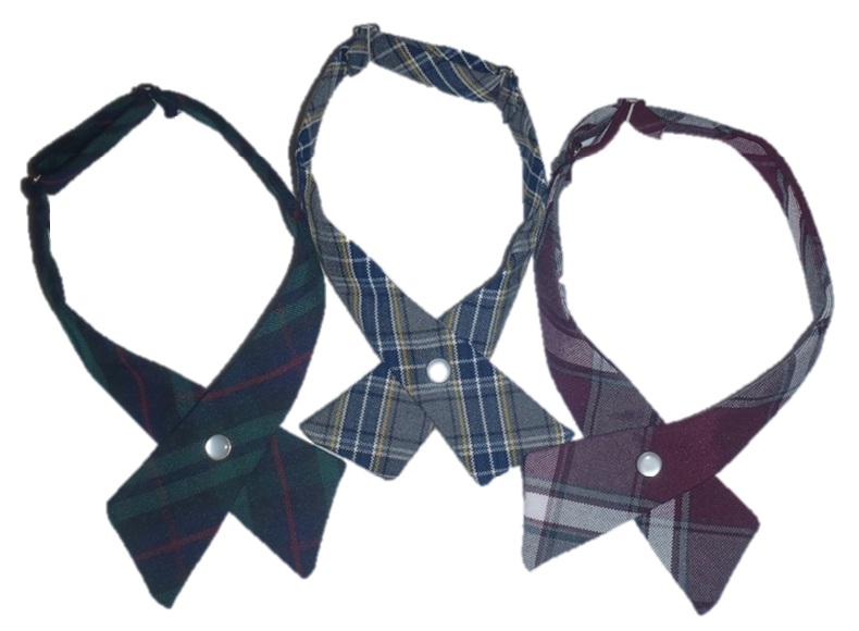 Girls Crossover Neck Tie - Plaid #76