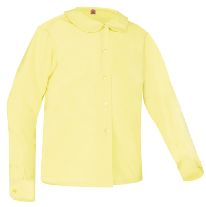 Girls Peter Pan Collar Blouse - Long Sleeve - Yellow