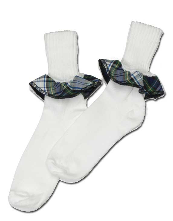 Girls Ruffle Socks - Plaid #66